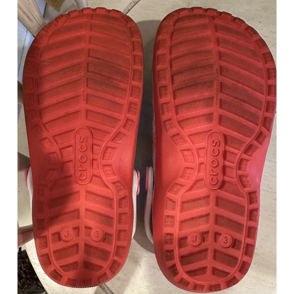 Kids Crocs Sweethearts Valentines Fur Lined Plush Red Comfy Clogs / Sz 3 - Picture 2 of 4